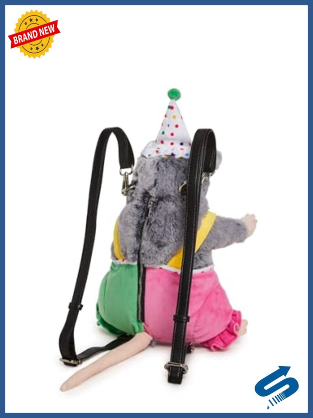 Plush Possum Backpack with Embroidered Star Eye and Adjustable Straps - Picture 3 of 5